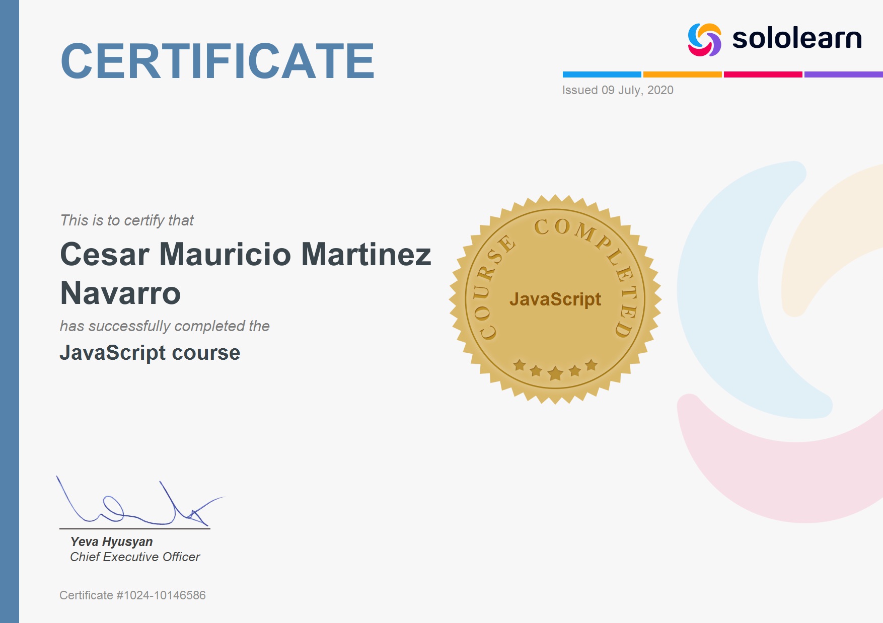 Certificado SoloLearn